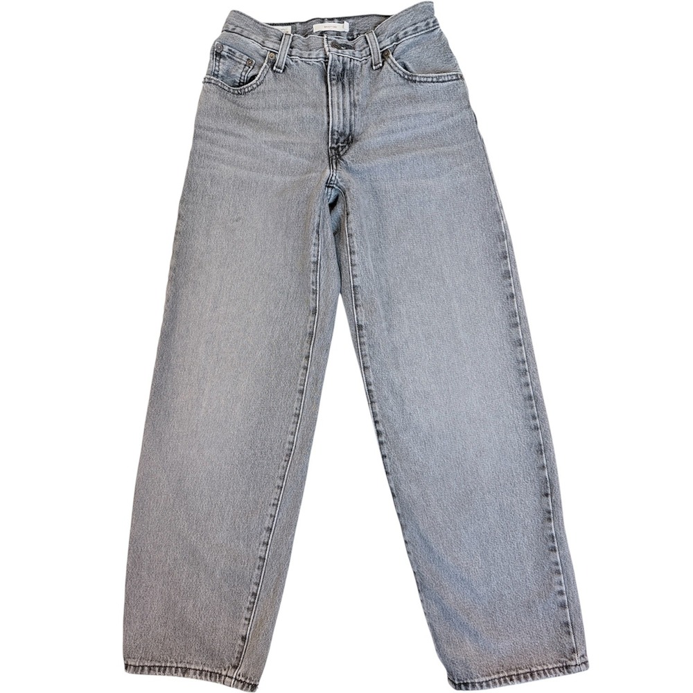 Levi's Baggy Dad Jeans Women 23 Gray High Rise Wide Leg A3494-0010